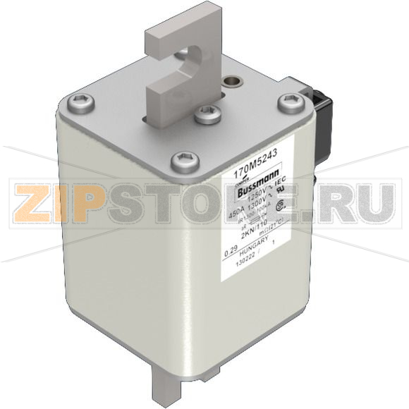 Предохранитель, 450 A, AC 1250 В, 100 кА, size 2, 61x77x138 мм, aR, DIN, IEC Eaton FUSE 450A 12 