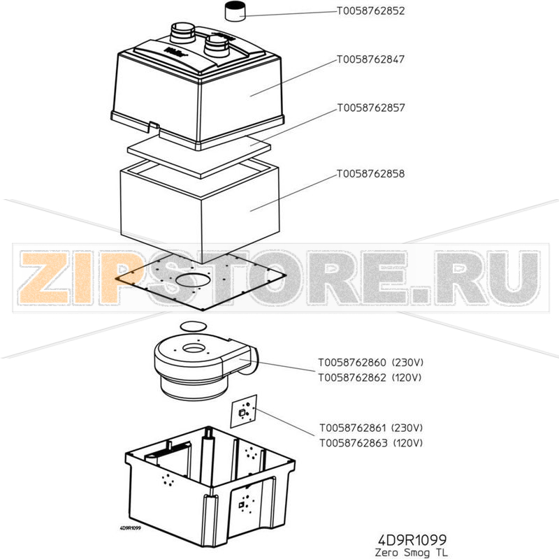 Вытяжка паяльных газов 230 В, 120 Вт, 190 м/ч Weller Zero Smog TL kit 2SN 