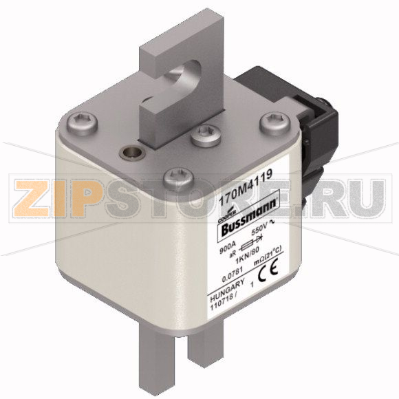 Предохранитель, 900 A, AC 550 В, 200 кА, DIN 1, 53x69x108 мм, aR, DIN, IEC Eaton FUSE 900A 550V 