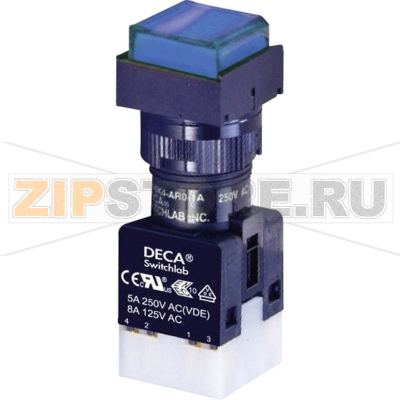Кнопка 250 В/AC, 5 А, 1 x выкл/вкл, без фиксации, IP65, 1 шт DECA ADA16S6-MS1-B2KB 