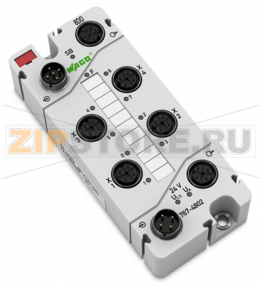 767 Series  I/O System 8-канальный дискретный выход; тока; 0,5 А; 4 x M12, два выхода на соединитель; - Wago 767-4802 Краткое описание:Дискретный модуль вывода для управления исполнительными механизмами (например, магнитными клапанами, контакторами постоянного тока, индикаторами).Особенности:? - 8 дискретных выводов, 24 В пост.тока / 0,5 А? Возможность выполнения диагностики (поканально)- С возможностью параметризации (инверсия, стратегия подстановки значения, ручной режим, интерактивное моделирование и диагностика)Комплектация:1 маркер WMB, красный1 маркировочная полоса2 защитные крышки M12...