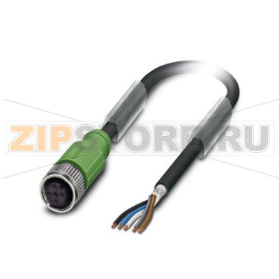 Кабель для датчика / исполнительного элемента Phoenix Contact SAC-5P- 0,3-PUR/M12FS SH 5-полюсн., PUR без галогенов, темно-серый RAL 7021, экранирован., свободный конец, к Гнездо прямое M12, А-кодирование, Длина кабеля: 0,3 м.Минимальный заказ: 50 шт.Упаковка: 5 шт.