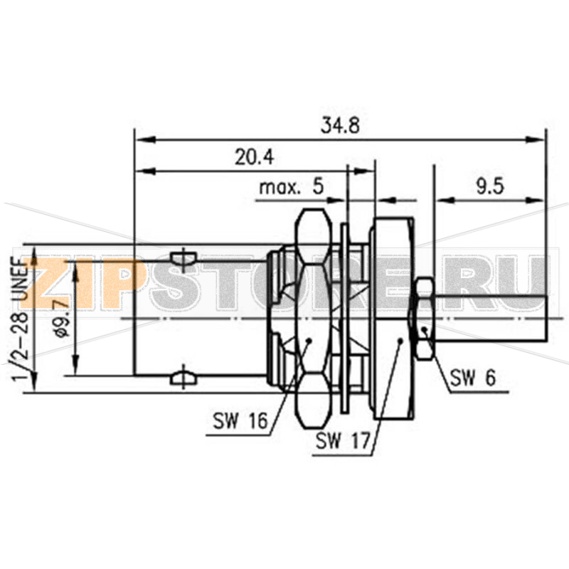 Разъем BNC, 50 Ом, 1 шт Telegärtner J01001B0059 