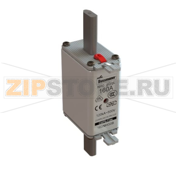 Предохранитель, 160 A, AC 500 В, 120 кА, NH0, gL/gG, IEC Eaton NH FUSE 160A 500V GG/GL SIZE 0 