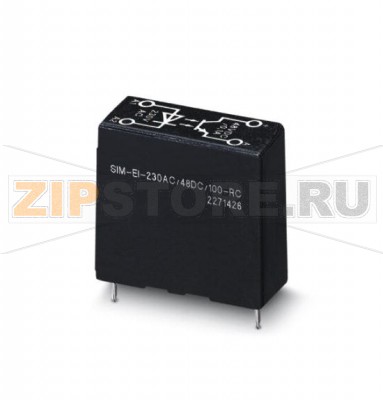 Полупроводниковое реле ввода Phoenix Contact SIM-EI-230AC/48DC/100/RC с защитной схемой во входной и выходной цепи, вход: 230 В перем.тока, выход: 8 - 48 В пост.тока/100 мА.Минимальный заказ: 10 шт.Упаковка: 10 шт.