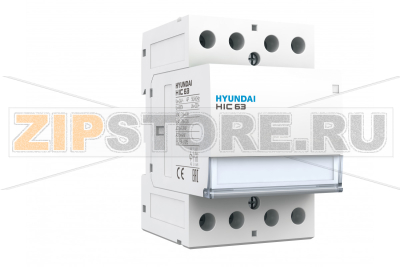 Контактор модульный 63 А, 4 полюса, 3 модуля, 4НО, 48 В/AC Hyundai Electric HIC6340NSX048C 