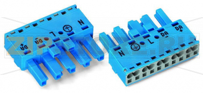 Разъем; 5-пол.; Код. I; 4,00 mm; синие Wago 770-1105 Protected against mismating and maintenance-freePush-in CAGE CLAMP® spring pressure connection technology allows solid conductors to be simply pushed into a unit.Two wire connections per pole for loops or bridgesAdditional variable coding is possible....