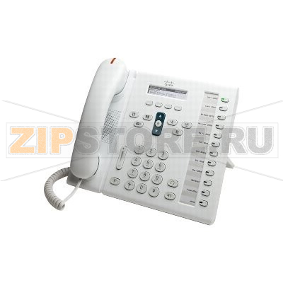 IP-телефон 48 В/DC, 2xFE (PoE), 12xSIP, 396x81 пкс, белый Cisco CP-6961-W-K9= 