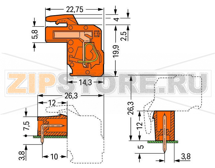 MCS MIDI Classic 1-проводниковая розетка; угловые; 2,5 мм; Шаг контактов 5,08 мм; 4-пол.; 2,50 mm; оранжевые Wago 232-304/026-000 Универсальное соединение для всех типов проводниковПростая предварительная сборка и монтаж на устройстве посредством горизонтального и вертикального монтажа CAGE CLAMP®Встроенные тестовые портыВозможны варианты кодировки...
