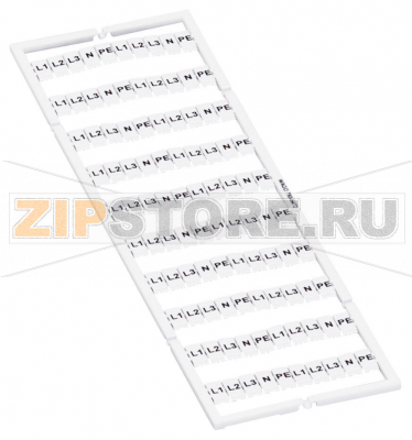 Маркировочная карта WMB; в картах; МАРКИРОВАНО; L1, L2, L3, N, PE, L1, L2, L3, N, PE (10x); растягиваемые 5 - 5,2 мм; Горизонтальная маркировка; с креплением на защелке; белые Wago 793-5472 