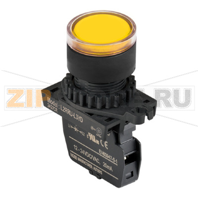 Лампа сигнальная, Ø отверстия: 22/25 мм Autonics L2RRU-L3YD 