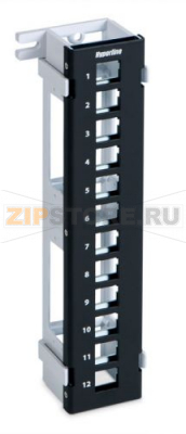 Hyperline PPWBL-12 Модульная настенная патч-панель на 12 портов, для модулей Keystone Jack, с подставкой 