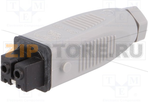 Разъем прямоугольный 16 А, IP54, 2 контакта Hirschmann STAK 200 