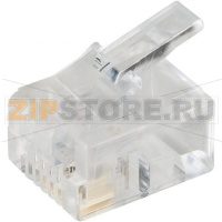 разъём RJ12 UTP для кабеля категории 3, конфигурация контактов: 6P4C