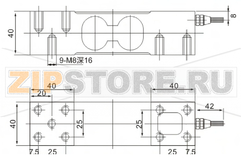 Тензодатчик без узла встройки Keli ILC 50kg 