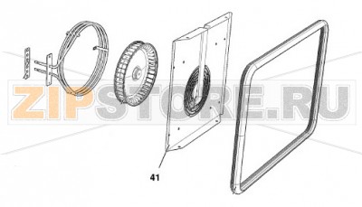 Панель вентилятора Unox XFT 135 Оригинальное название запчасти: 0G1110C - L.M. TOUCH ARIANNA FAN GUARD Unox XFT 135 На деталировке запчасть Unox XFT 135 под номером: 41