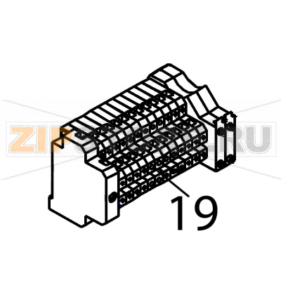 Terminal block 24A 2,5mm2 UL Fagor LA-25 TP2 E Terminal block 24A 2,5mm2 UL Fagor LA-25 TP2 EЗапчасть на деталировке под номером: 19Название запчасти Fagor на английском языке: Terminal block 24A 2,5mm2 UL LA-25 TP2 E.