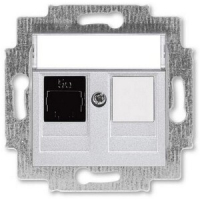 Розетка компьютерная, серебро ABB 2CHH295117A6070