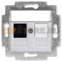 Розетка компьютерная, серебро ABB 2CHH295117A6070