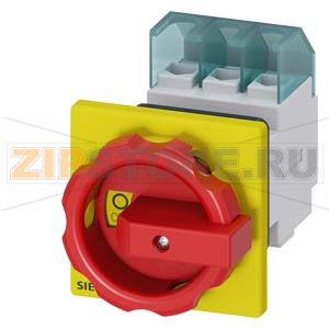 АВАРИЙНЫЙ ГЛАВНЫЙ УПРАВЛЯЮЩИЙ ПЕРЕКЛЮЧАТЕЛЬ 3 ПОЛЮСА IU=25, P/AC-23A AT 400V=9, 5KW, ДЛЯ ФРОНТАЛЬНОГО МОНТАЖА, МОНТАЖ ПОСР. ЦЕНТР. ОТВЕРСТИЯ ПОВОРОТНЫЙ ИСП. МЕХАНИЗМ КРАСН\ЖЕЛТ. Siemens 3LD2154-0TK53 
