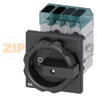 Главный выключатель 3-пол. + N, lu 32A рабоч.коммутация при AC-23 A при 400В 11,5кВт фронт уст. базовая устан. с центр. отверст. 22,5мм поворот.ручка черный 66 x66 mm Siemens 3LD3254-0TL51