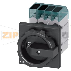 Главный выключатель 3-пол. + N, lu 32A рабоч.коммутация при AC-23 A при 400В 11,5кВт фронт уст. базовая устан. с центр. отверст. 22,5мм поворот.ручка черный 66 x66 mm Siemens 3LD3254-0TL51 