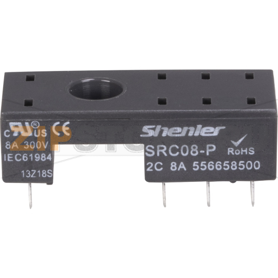 Цоколь для печатных плат для 2 контактных реле R2G, 12A Shenler SRC08-P 