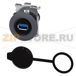 Разъем USB, 30 мм, матовый металл, цвет: песчаный серый Siemens 3SU1960-0GA80-0AA0 