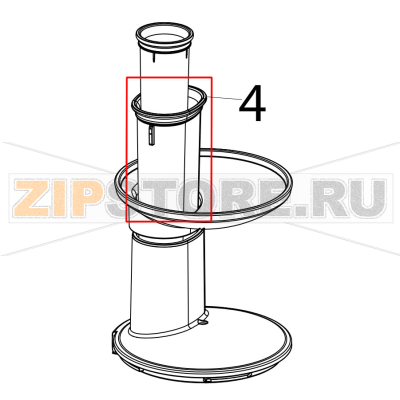 Pusher KitchenAid 5KVJ0111ECA Pusher KitchenAid 5KVJ0111ECAЗапчасть на деталировке под номером: 4