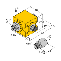 Датчик контроля потока для установки в линию Turck FCIC-G1/4A4P-PL-H1141/1.0
