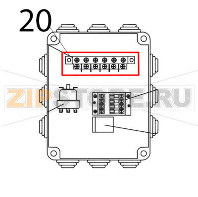 Terminal board Tecnoinox P70IE7 Terminal board Tecnoinox P70IE7Запчасть на деталировке под номером: 20