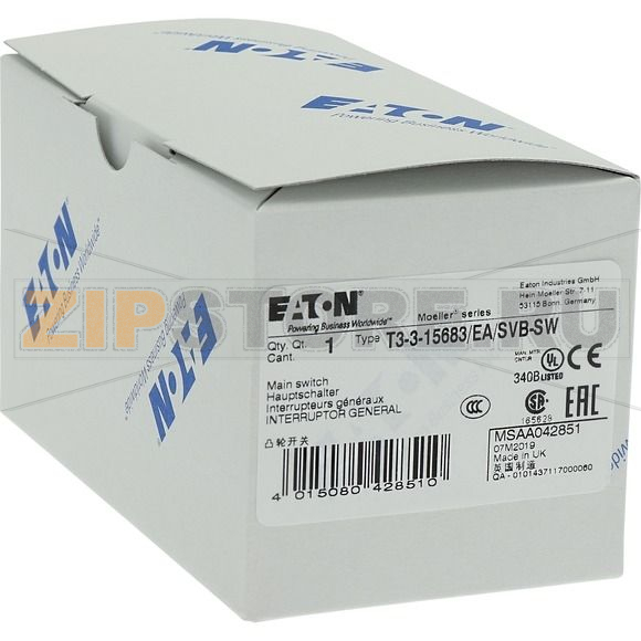 Выключатели главные, T3, 32 A, 3 модуль, 3-полюсн Eaton T3-3-15683/EA/SVB-SW 