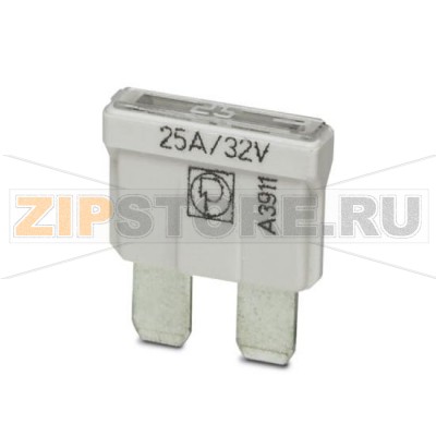 Плоский предохранитель Phoenix Contact SI FORM C 25 A DIN 72581 Form C, цветовая маркировка: белый, номинальный ток: 25 A.Минимальный заказ: 50 шт.Упаковка: 50 шт.
