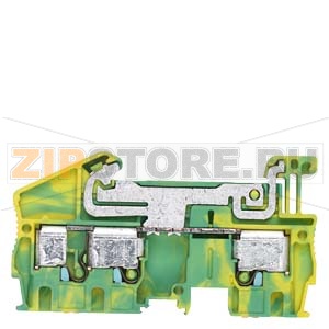 Through-type PE terminal 4 mm2, 6.2 mm wide green-yellow 3 clamping points Siemens 8WH6003-0CG07 