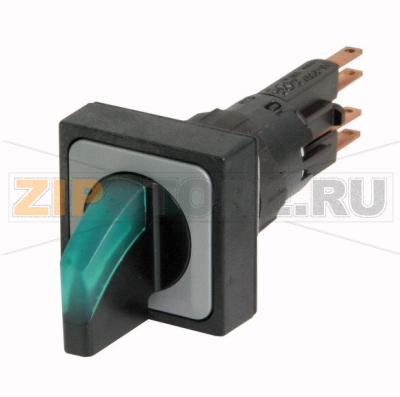 Головка переключателя с подсветкой, 2 позиции, зеленая, 24 В Eaton Q25LWK1R-GN/WB 