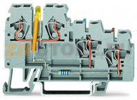 3-conductor sensor terminal block; LED (yellow); for NPN-(low-side) switching sensors; 2.5 mm; CAGE CLAMP®; 2,50 mm; gray Wago 270-560/281-507