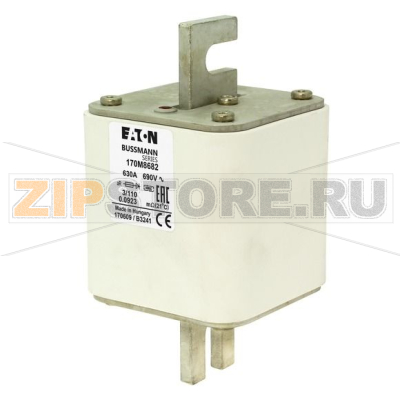 Предохранитель, 630 A, AC 3000 В, size 3, 96x85x234 мм, aR, IEC Eaton FUSE 630A 3000V 3BN/230 A 