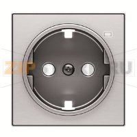 Накладка для розетки с линзой для контрольной подсветки, нержавеющая сталь ABB 2CLA858880A1401