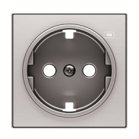 Накладка для розетки с линзой для контрольной подсветки, нержавеющая сталь ABB 2CLA858880A1401