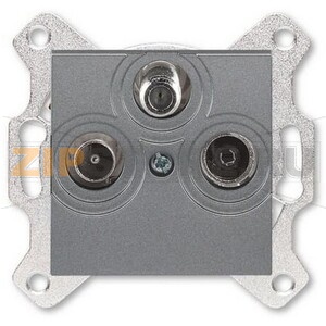 Розетка TV-R-SAT, сталь ABB 2CHH083303A6069 