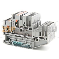 Клемма проходная Push-in, серая CHIKU RPVTT 2,5/2P