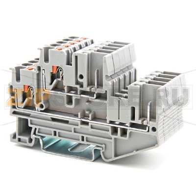 Клемма проходная Push-in, серая CHIKU RPVTT 2,5/2P 