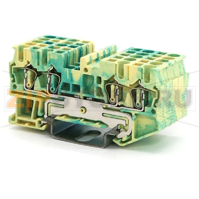 Клемма пружинная, заземляющая, желто-зеленая CHIKU RNS 2,5-QUATTRO-PE 