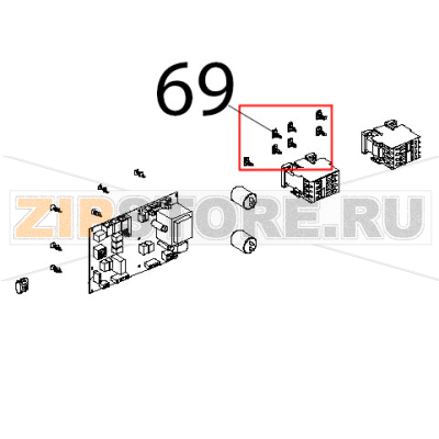 Clip di fissaggio per teleruttori Unox XVC 504 Clip di fissaggio per teleruttori Unox XVC 504Запчасть на деталировке под номером: 69