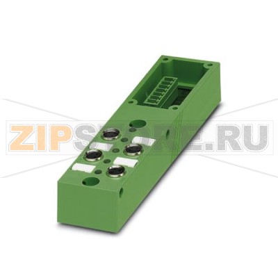 Корпус коробки датчика и исполнительного элемента Phoenix Contact SACB- 4/3-L-C-M8 GG Тип подключения: Розетка M8 металл, Количество гнезд: 4, Полюсов: 3, Расположение гнезд: Один ряд, Индикатор состояния: есть, p-n-p Подключение магистрального кабеля: вставные винтовые клеммы, Экранировка: нет.Минимальный заказ: 1 шт.Упаковка: 1 шт.