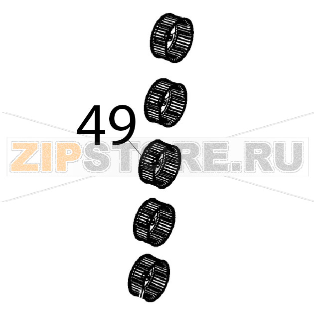 Крыльчатка двигателя D196, H81, 39 лопастей, с гайкой M8 Unox XVC 1005EP Крыльчатка двигателя D196, H81, 39 лопастей, с гайкой M8 Unox XVC 1005EPЗапчасть на деталировке под номером: 49