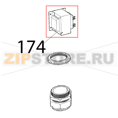 Trasformatore 230/21/12 V/AC, 80 VA Unox XVC 1005EP Trasformatore 230/21/12 V/AC, 80 VA Unox XVC 1005EPЗапчасть на деталировке под номером: 174