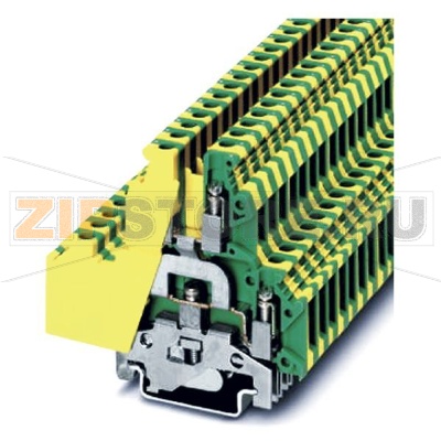 Клемма универсальная, заземляющая, 2 уровня, желто-зеленая CHIKU RUKKB 5-PE 