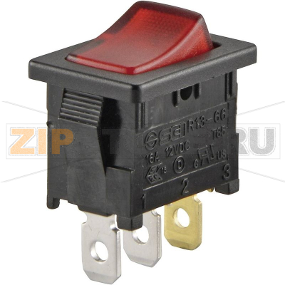 Переключатель клавишный 12 В/DC, 12 В/DC, 16 А, 1 x выкл/вкл TRU Components TC-R13-66B-02 