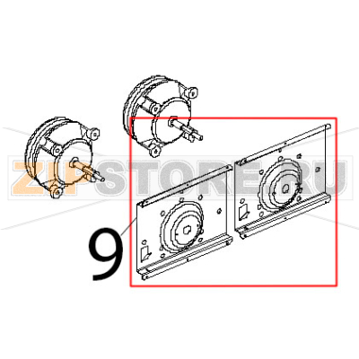 Profilo sostegno motore L.M. Unox XBC 404 Profilo sostegno motore L.M. Unox XBC 404Запчасть на деталировке под номером: 9